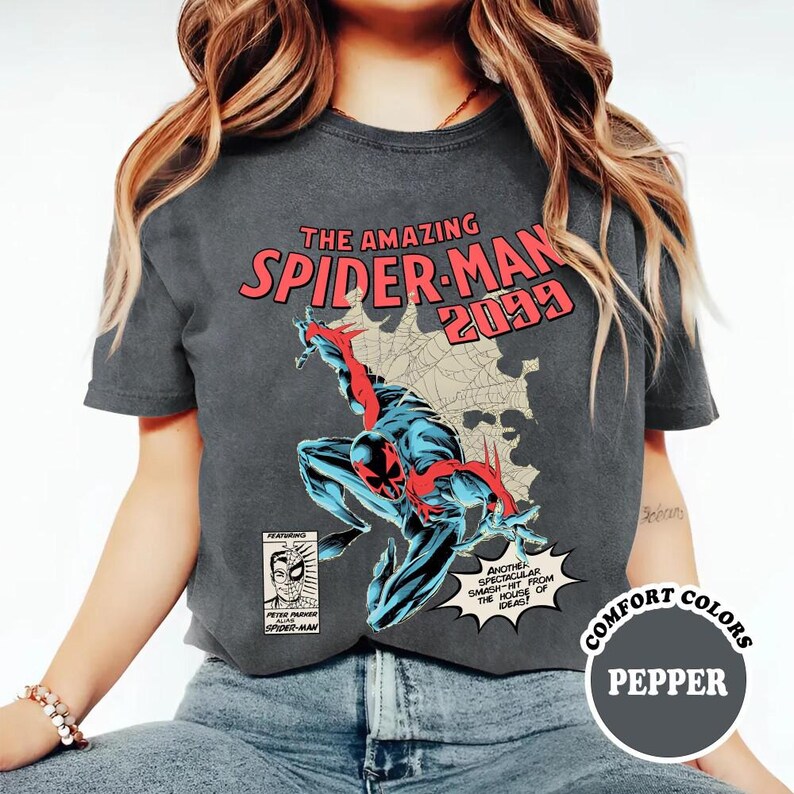 Chemise The Amazing Spider-Man 2099 vintage des années 90, chemise Comics rétro The Amazing Spiderman, chemise Comics Spiderman pour les fans image 3