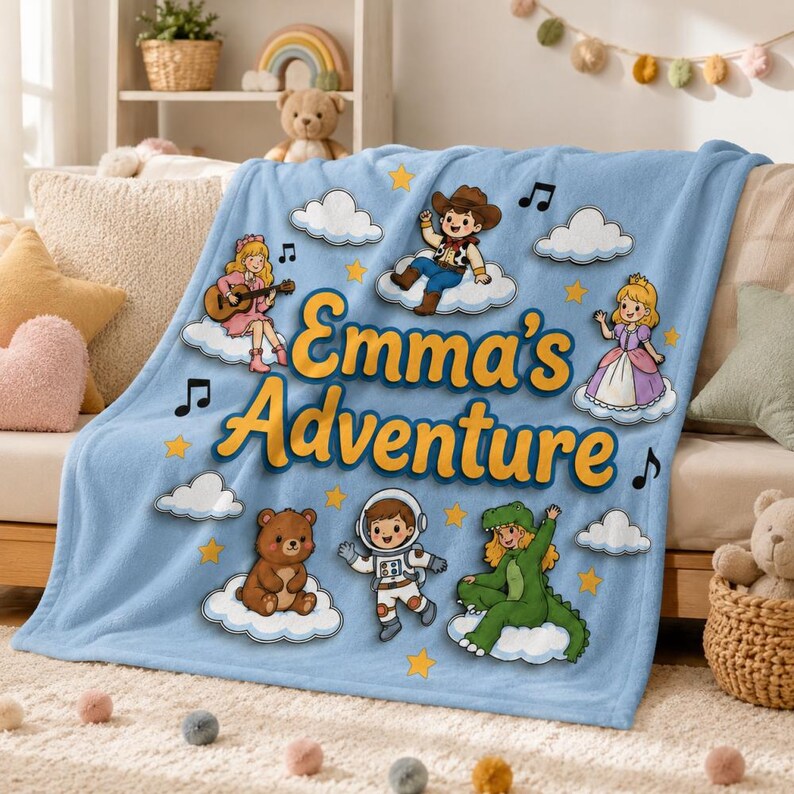 Personalized Toy Story 5 Blanket, Custom Name Disney Toy Story Blanket, Pixar Toy Story 5 Kids Blanket, Toy Story 5 Gift for Boy, Girl image 3
