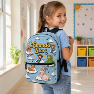 Personalized Toy Story Backpack, Its A Toy Story, Funny Toy School Bag, Toy Movie School Bag, Custom Name BackPack, Back To School Gift image 1