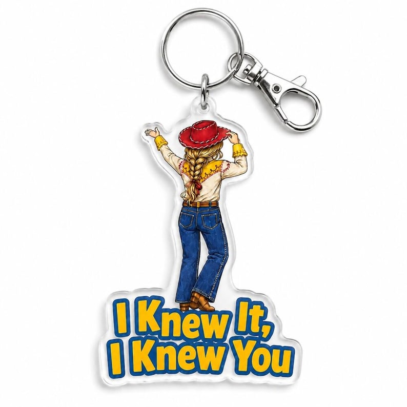Llavero de amistad de Cowgirl TS y Toy Story 5, llavero "Lo sabía, te conocía", llavero de Jessie, dije para bolso familiar de Toy Story de Disneyland imagen 1