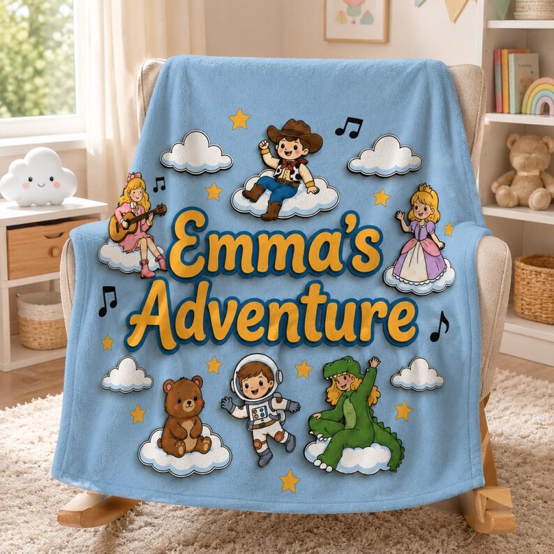 Personalized Toy Story 5 Blanket, Custom Name Disney Toy Story Blanket, Pixar Toy Story 5 Kids Blanket, Toy Story 5 Gift for Boy, Girl image 2