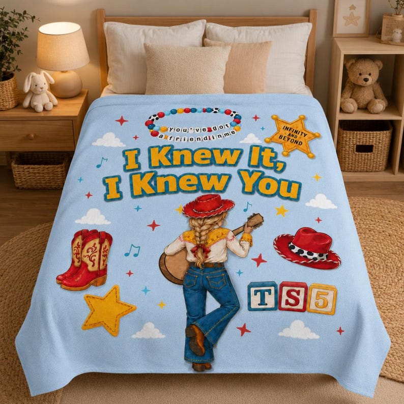 Cowgirl Toystory Blanket, I Knew It I Knew You Blanket,Tay Story Throw Blanket,Disneyland Movie Toy Story 5 Blanket,Gift for Toy Story Lover image 1