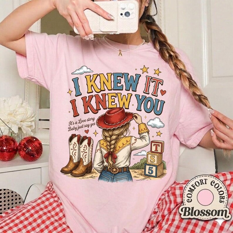 I Knew It I Knew You Tee, Cowboy Like Me Shirt, Vintage Western Jessi Toy Story 5, Retro Cowgirl Graphic Gift For Music Fan, Toy Story Lover image 2