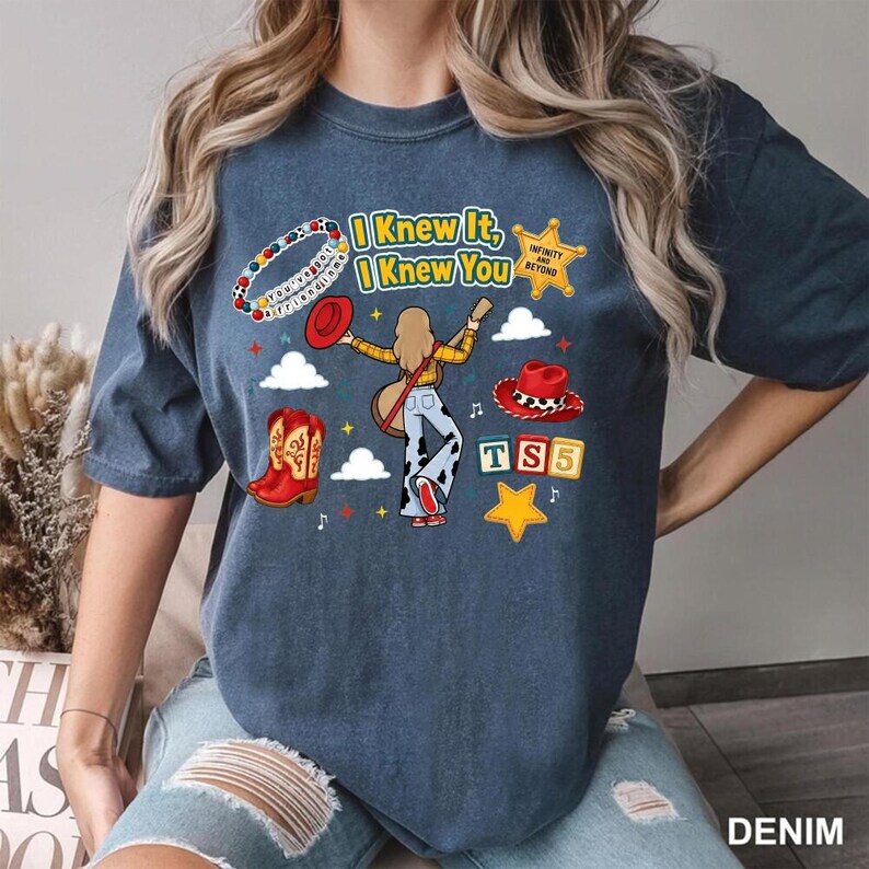 Disneyland Pixar Toy Story 5 I Knew It I Knew You Swift Shirt,TSwift Toy Story 5 Birthday Shirt, Toy Story Were Turning 5 image 2