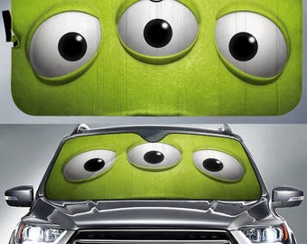Funny Toy Story Aliens Car Sun Shade, Disneyland Toy Story Windshield Sunshade, Cute Aliens Inspired Front Window Cover, Disneyland Car Gift