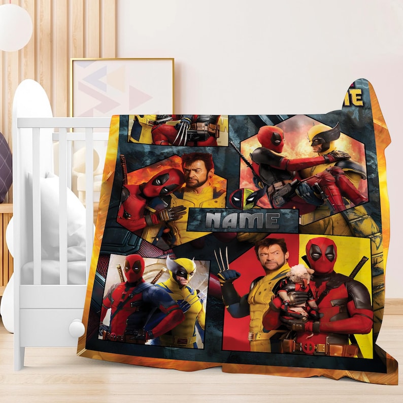 Deadpool And Wolverine Blanket, Deadpool Wolverine Blanket, Deadpool Avengers Superhero Throw Blanket for Bed Couch Sofa immagine 4