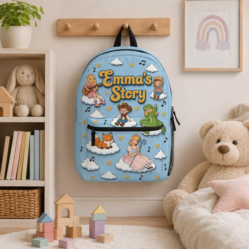 Personalized Toy Story Backpack, Its A Toy Story, Funny Toy School Bag, Toy Movie School Bag, Custom Name BackPack, Back To School Gift image 3