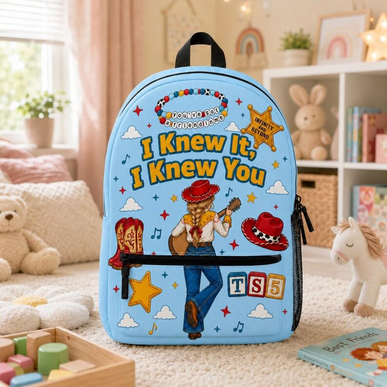 Personalized Toy Story Nursery Backpack, Pixar Toy Story 5 Kids Room Backpack, I Knew It I Knew You Inspired Backpack Bild 2