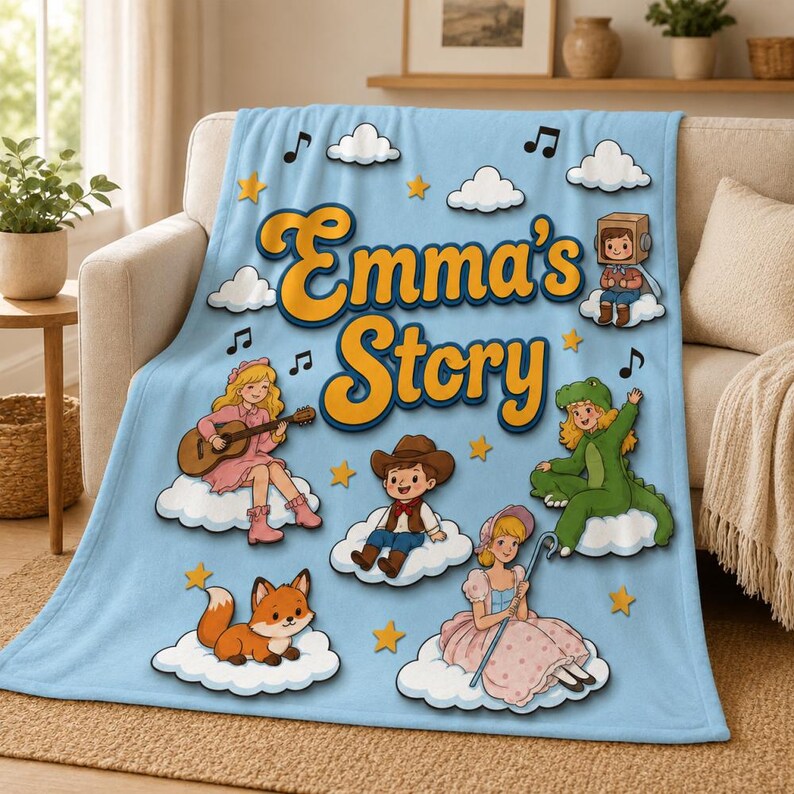 Personalized Toy Story Nursery Blanket, You've Got A Friend In Me, Pixar Toy Story 5 Kids Blanket, Toy Story Inspired Blanket image 2