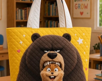Ellen Bear And Mabel Quilted Tote Bag, Disneyland Pixar Movie Hoppers Quilted Bag, WDW Disneyland Trip Shirt