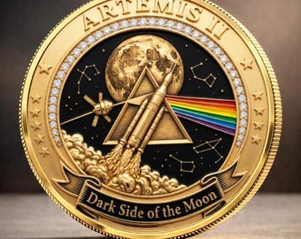NASA Moon Mission Collectible Coin, Artemis II Splashdown 2026 Commemorative Coin, Orion Capsule Landing Challenge Coin, Space Exploration