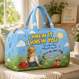 Bolso de Toy Story "Lo sabía, te conocía", bolso de fin de semana acolchado de Jessie la vaquera, bolso de Jessie de Toy Story, bolsa de viaje de Toy Story, regalo para vacaciones familiares imagen 1