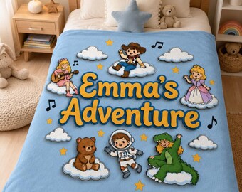 Personalized Toy Story 5 Blanket, Custom Name Disney Toy Story Blanket, Pixar Toy Story 5 Kids Blanket, Toy Story 5 Gift for Boy, Girl