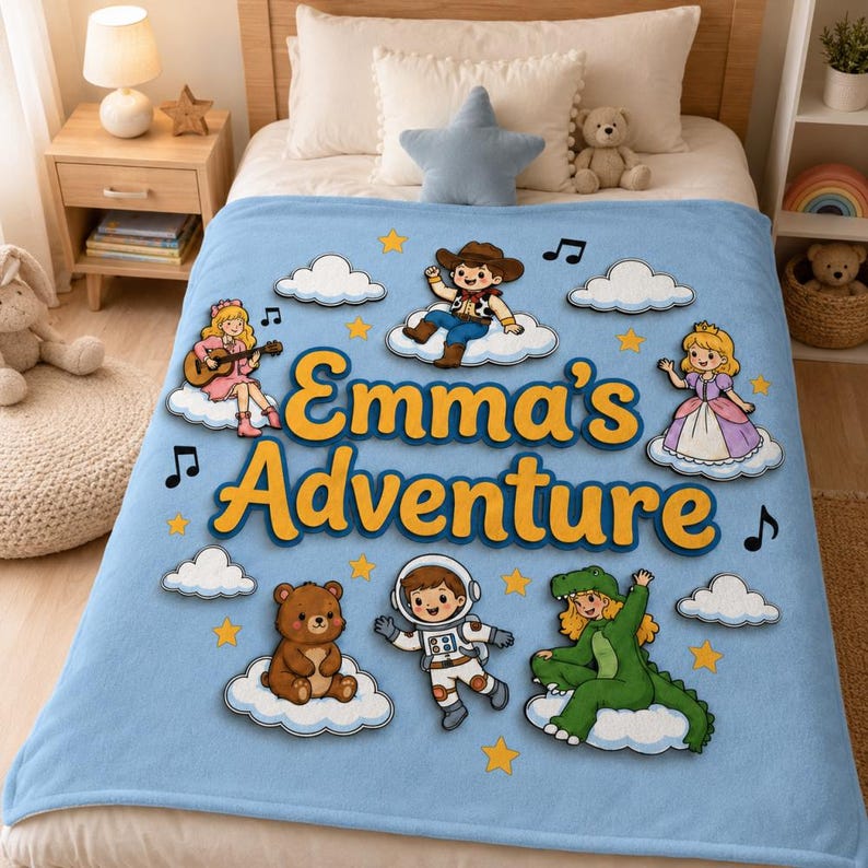 Personalized Toy Story 5 Blanket, Custom Name Disney Toy Story Blanket, Pixar Toy Story 5 Kids Blanket, Toy Story 5 Gift for Boy, Girl image 1
