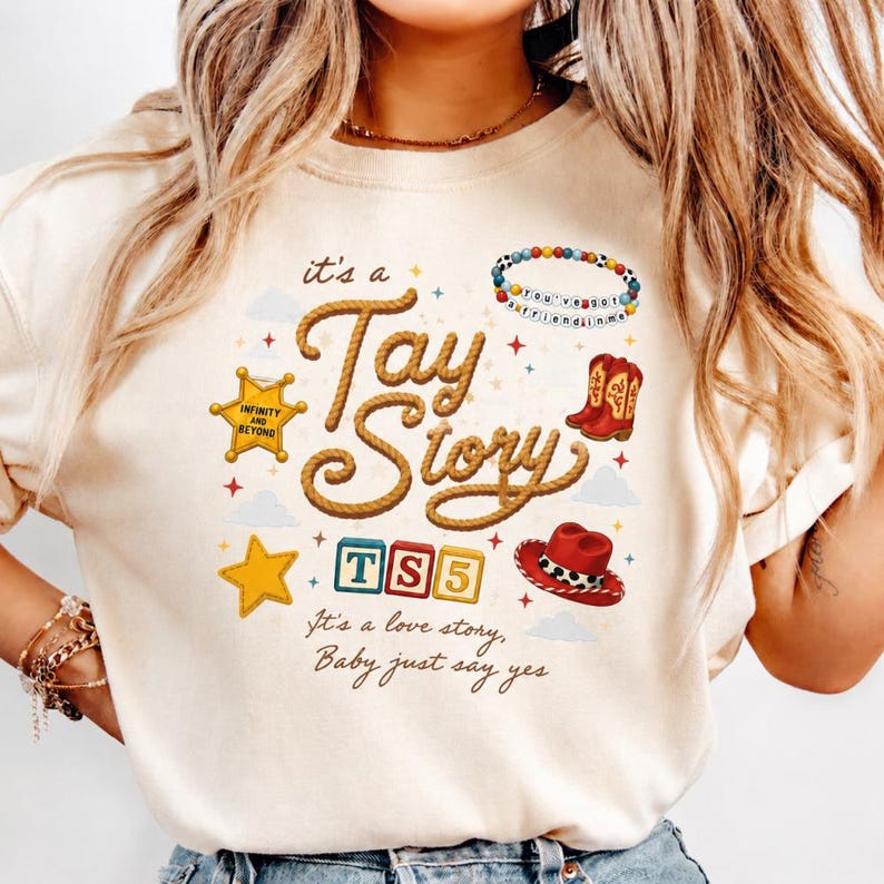 It's a Tay Story Shirt, TS 5 Shirt, I Knew It I Knew You Swift Shirt, It's a Love Story Baby Just Say Yes Shirt, Toy Story 5 Tee immagine 1