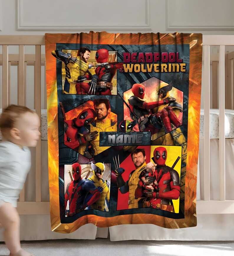 Deadpool And Wolverine Blanket, Deadpool Wolverine Blanket, Deadpool Avengers Superhero Throw Blanket for Bed Couch Sofa immagine 2