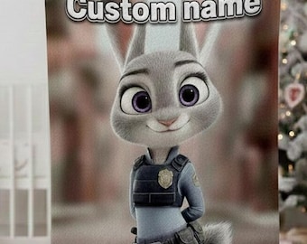 Personalized Zootopia Judy Hopps Nick Wilde blanket, Custom name Zootopia 2 2025 Throws Blanket, Disneyland Family Trip 2025
