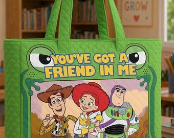 Toy Story Inspired Kids Quilted Tote Bag, You've Got A Friend In Me Quilted Bag, Cartoon Character Overnight Bag, Toy Story Bag