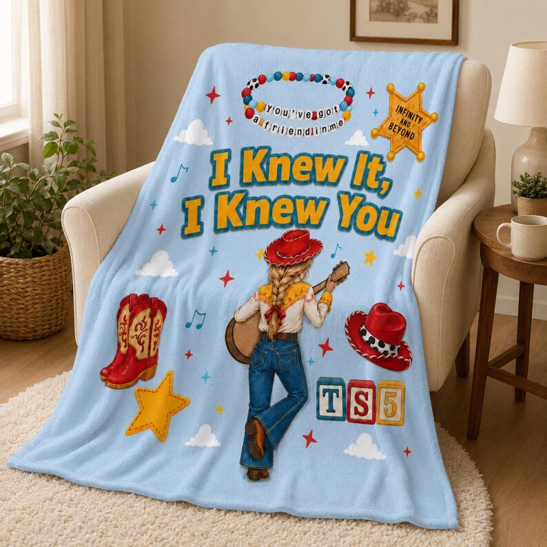 Cowgirl Toystory Blanket, I Knew It I Knew You Blanket,Tay Story Throw Blanket,Disneyland Movie Toy Story 5 Blanket,Gift for Toy Story Lover image 2