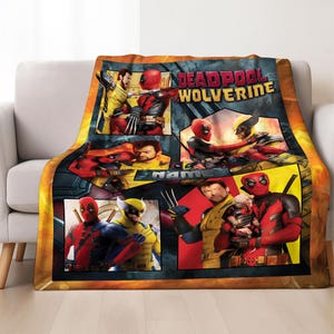 Deadpool And Wolverine Blanket, Deadpool Wolverine Blanket, Deadpool Avengers Superhero Throw Blanket for Bed Couch Sofa immagine 3