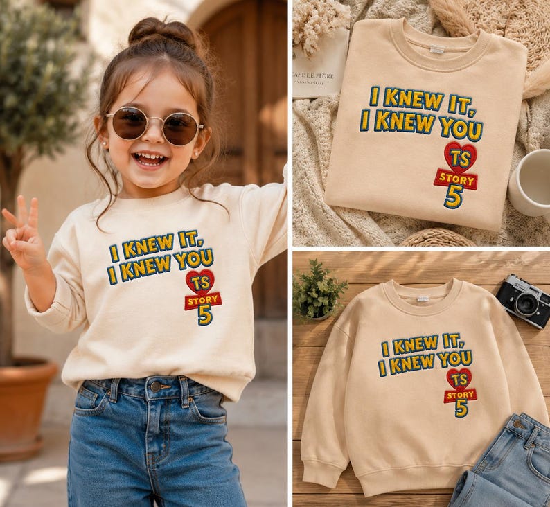 Embroidered Disneyland Pixar Toy Story 5 I Knew It I Knew You Swift Shirt,TSwift Toy Story 5 Inspired Embroidery,I Knew It I Knew You TSwift image 1