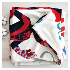 Personalized Spider Fleece Blanket, Spidermand Blanket, Gifts for Kids, Birthday Gifts, Throw Blanket for Couch Sofa, Home Decor image 3