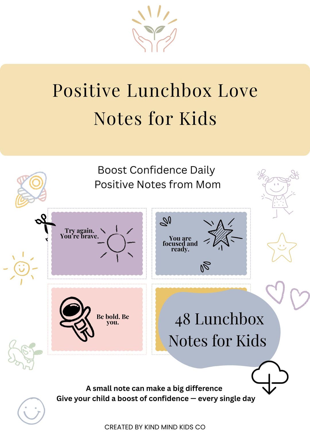 Positive Lunchbox Notes for Kids | Confidence Affirmations (digital ...