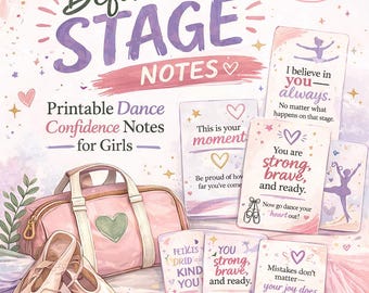Biglietti di incoraggiamento e motivazione per le ragazze che partecipano a concorsi di danza (scaricabili in PDF)