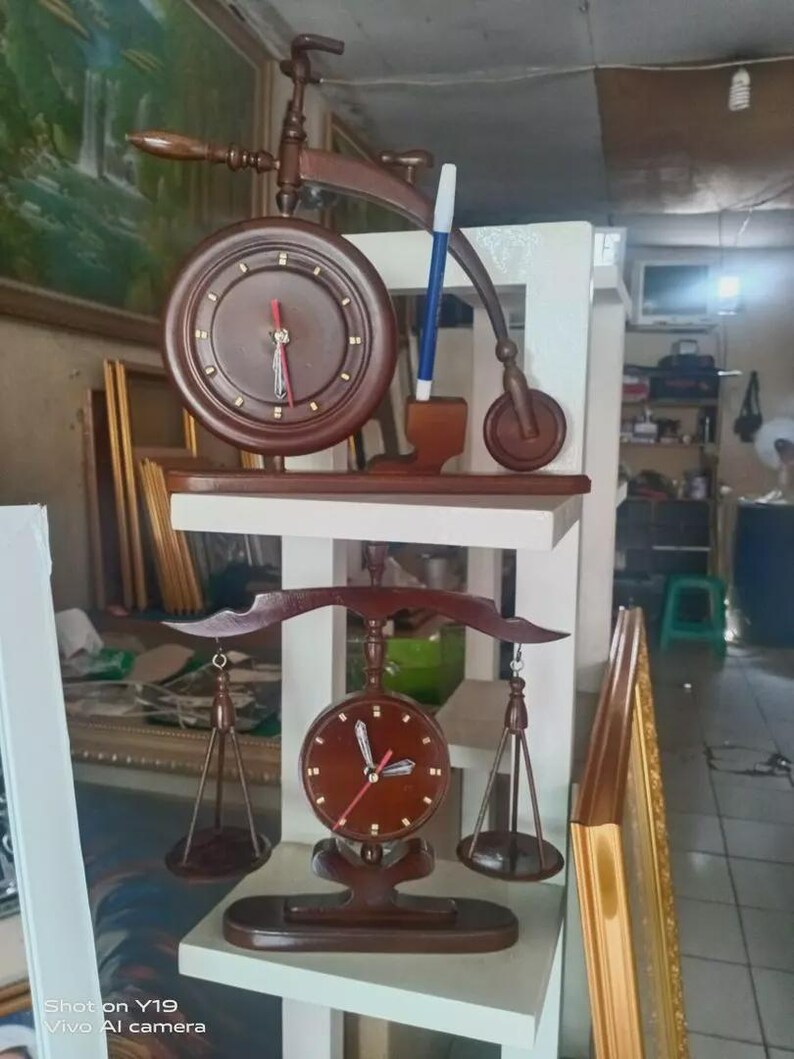 Scale Like Clock Handmade Wooden Scale Clock – Vintage Rustic Desk Decor - Etsy