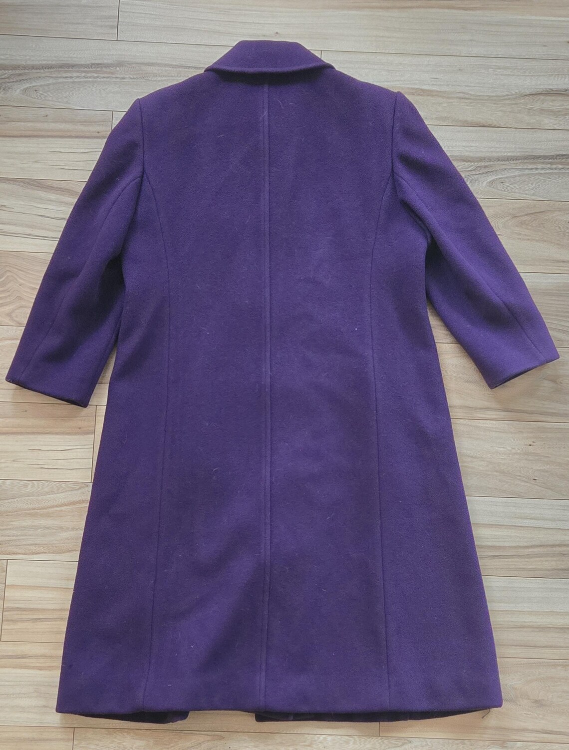 70s vintage size 12 Pendleton purple wool double breasted trench coat, foto 2 de 5