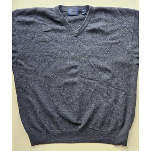 Small hole - vintage blue 90s/Y2K mens XXL Pendleton V-neck lambswool sweater