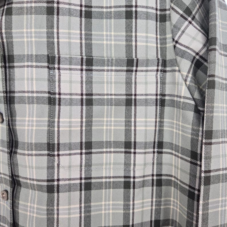 Vtg 90s Pendleton 100% Wool Plaid Flannel Button-Up Shirt Green Beige Mens M image 5
