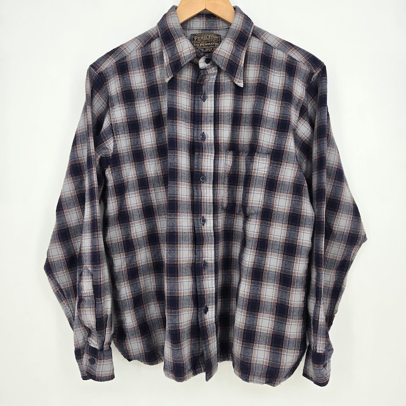 Vtg 60s/70s Sir Pendleton Wool Flannel Shirt Mens XL Plaid USA Made Long Sleeve image 1