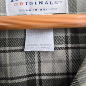 Vtg 90s Pendleton 100% Wool Plaid Flannel Button-Up Shirt Green Beige Mens M image 4
