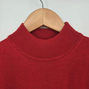Vtg 90er Jahre Rot Pendleton 100% Merino Wolle Kurzarm Crop Top Pullover Damen M Bild 5