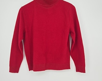 70s Pendleton Womens Petite M Red 100% Wool Vintage Sweater