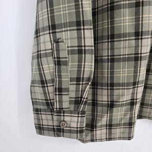 Vtg 90s Pendleton 100% Wool Plaid Flannel Button-Up Shirt Green Beige Mens M image 8
