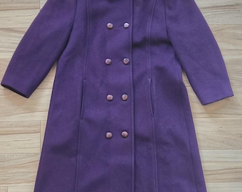 70s vintage size 12 Pendleton purple wool double breasted trench coat