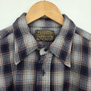 Vtg 60s/70s Sir Pendleton Wool Flannel Shirt Mens XL Plaid USA Made Long Sleeve image 4