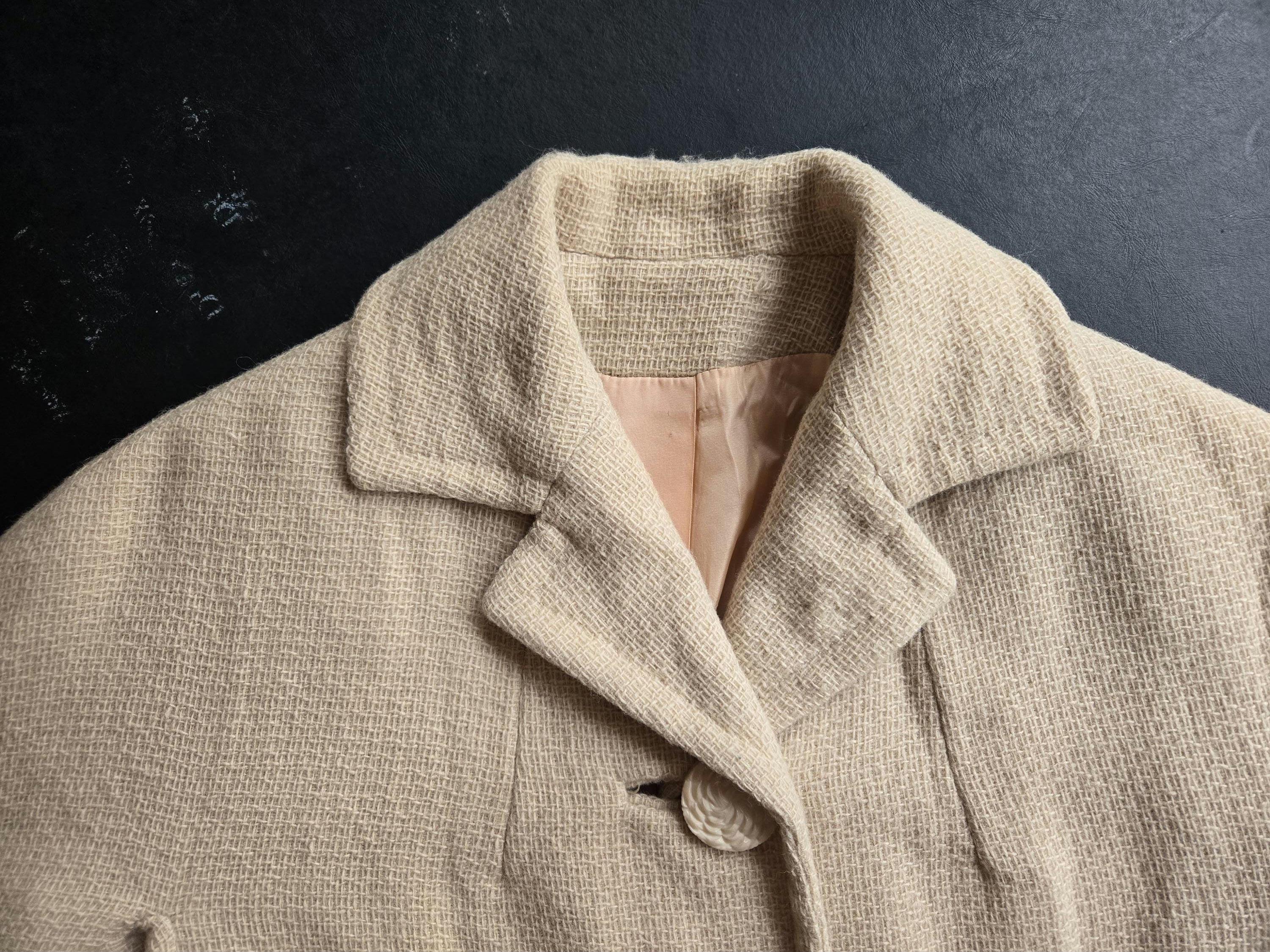 Vintage 60s-70s Wool Swing Coat / Fashionette / Button and Snap