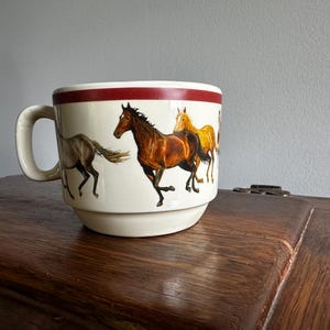 Vintage Running Horses Stackable Mugs – Set of 4
