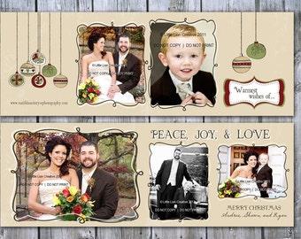 Warmest Wishes  - Photoshop Card Template - Whcc specs - Announcement, Invite, or Photo Card - 4 x 5.5 accordion fold - fully customizable