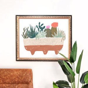 Succulents Art Print | Desert Plants Painting | Cactus Garden Wall Art | Home Decor | Giclee Poster | Gallery Wall | Gouache Illustration
