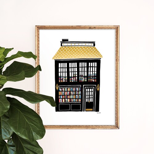 La Librairie Art Print Paris Bookstore French Wall Art - Etsy