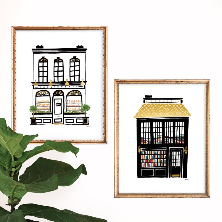 Secure Payment Set of 2 Parisian Shop Art Prints Paris