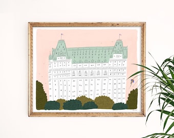 Plaza Hotel Art Print | New York City | Central Park Giclee | New York Skyline | NYC Wall Art | NYC Watercolor | Gallery Wall | Illustration
