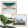 Set of 2 Grand Central Terminal and Brooklyn Bridge Art Prints | New York City Landmarks | NYC Wall Art | Gallery Wall Set | Giclee