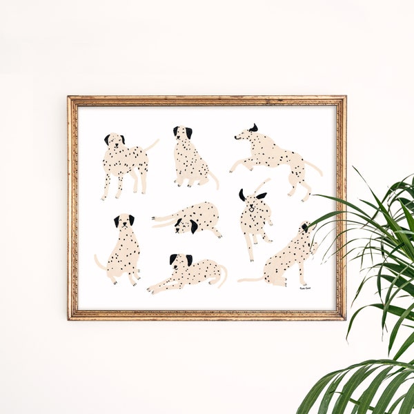 Dalmatian Dog Art Print | Animal Lover Art | Puppy Decor | Polka Dot Wall Art | Gallery Wall Set | Children's Nursery Wall Art