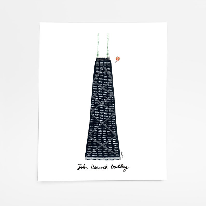 John Hancock Building Art Print Chicago Architecture Art Etsy