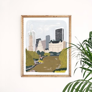 Central Park Art Print | New York City Art | New York Skyline | NYC Wall Art | NYC Watercolor | Gallery Wall Set | Gouache Art